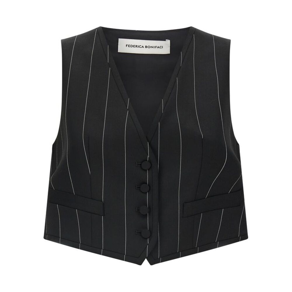 Federica Bonifaci Women Pinstriped Crop Vest
